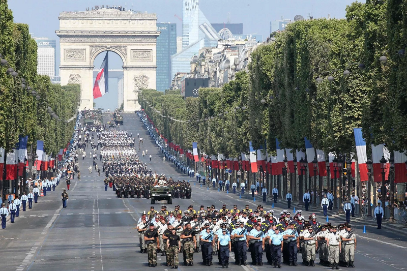 Bastille Day Parade Meets Olympic Torch Relay in France