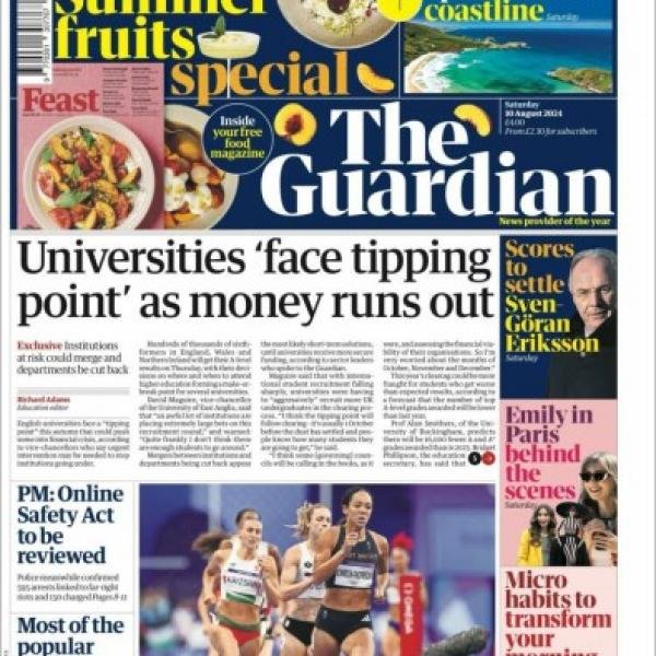 the guardian 10 August 2024 newspaper