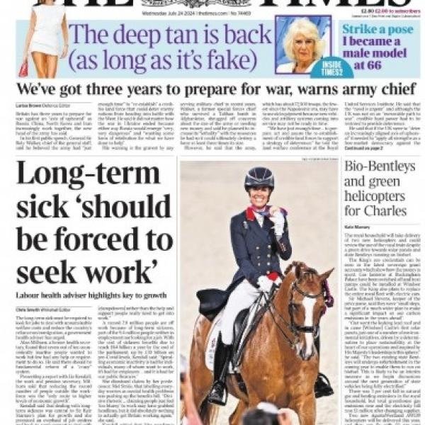 the times 24 july 2024 newspaper