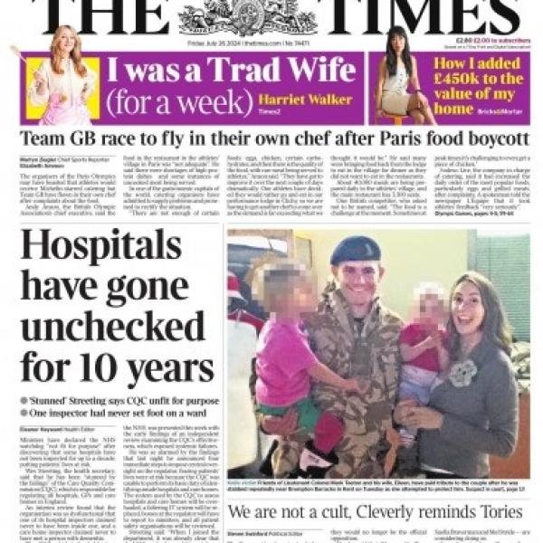 the times 26 july 2024 newspaper