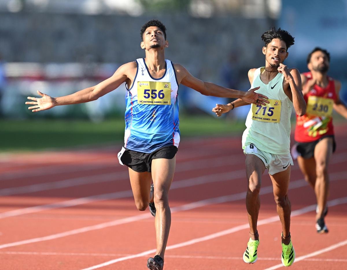 Sensational: Mohammed Afsal worked his way from the back of the pack to win the men’s 800m. | Photo: RITU RAJ KONWAR